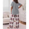image:imageCHICME Womens Pajamas Sets 2 Piece Short Sleeve Lounge Set Printed Loose Pants Pj Sets Loungewear SetDheart Gray