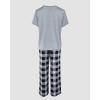 image:imageCHICME Womens Pajamas Sets 2 Piece Short Sleeve Lounge Set Printed Loose Pants Pj Sets Loungewear SetEplaid Gray