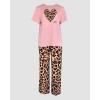 image:imageCHICME Womens Pajamas Sets 2 Piece Short Sleeve Lounge Set Printed Loose Pants Pj Sets Loungewear SetFleopard Pink