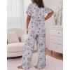 image:imageCHICME Womens Pajamas Sets 2 Piece Short Sleeve Lounge Set Printed Loose Pants Pj Sets Loungewear SetGray
