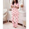 image:imageCHICME Womens Pajamas Sets 2 Piece Short Sleeve Lounge Set Printed Loose Pants Pj Sets Loungewear SetPink