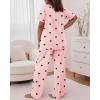 image:imageCHICME Womens Pajamas Sets 2 Piece Short Sleeve Lounge Set Printed Loose Pants Pj Sets Loungewear SetPink