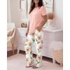image:imageCHICME Womens Pajamas Sets 2 Piece Short Sleeve Lounge Set Printed Loose Pants Pj Sets Loungewear SetQpink