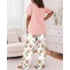 image:imageCHICME Womens Pajamas Sets 2 Piece Short Sleeve Lounge Set Printed Loose Pants Pj Sets Loungewear SetQpink
