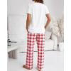 image:imageCHICME Womens Pajamas Sets 2 Piece Short Sleeve Lounge Set Printed Loose Pants Pj Sets Loungewear SetRed
