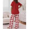 image:imageCHICME Womens Pajamas Sets 2 Piece Short Sleeve Lounge Set Printed Loose Pants Pj Sets Loungewear SetSleep Red