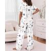 image:imageCHICME Womens Pajamas Sets 2 Piece Short Sleeve Lounge Set Printed Loose Pants Pj Sets Loungewear SetWhite