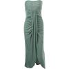 image:imageCHICME Womens Strapless Maxi Bodycon Dresses Wrap Asymmetrical Beach Maxi Long Dress Beach CoverupsAgreen