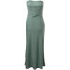 image:imageCHICME Womens Strapless Maxi Bodycon Dresses Wrap Asymmetrical Beach Maxi Long Dress Beach CoverupsAgreen