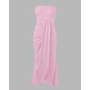 image:imageCHICME Womens Strapless Maxi Bodycon Dresses Wrap Asymmetrical Beach Maxi Long Dress Beach CoverupsLight Pink