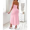 image:imageCHICME Womens Strapless Maxi Bodycon Dresses Wrap Asymmetrical Beach Maxi Long Dress Beach CoverupsLight Pink