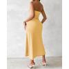image:imageCHICME Womens Strapless Maxi Bodycon Dresses Wrap Asymmetrical Beach Maxi Long Dress Beach CoverupsYellow