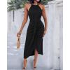 image:imageCHICME Womens Summer Halter Dress Hollow Out A Line Vacation Dresses with Eyelet Embroidery amp Side SlitBlack