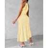 image:imageCHICME Womens Summer Halter Dress Hollow Out A Line Vacation Dresses with Eyelet Embroidery amp Side SlitYellow