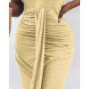 image:imageCHICME Womens Summer Halter Dress Hollow Out A Line Vacation Dresses with Eyelet Embroidery amp Side SlitYellow