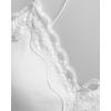 image:imageCHICME Womens V Neck Lace Trim Camisole Spaghetti Straps Slim Fit Ribbed Cami Tops Going Out Tank Tops with Builtin BraAwhite