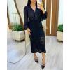 image:imageCHICME Casual Hollow Out Crochet Mid Calf Skirt for Women Elegant Eyelet Lace Casual High Waisted ALine SkirtBlack