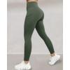 image:imageCHICME Fleece Lined Leggings Women Tummy Control Thermal Warm High Waisted Winter Yoga Pants with PocketsArmy Greenwith Pocket