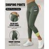 image:imageCHICME Fleece Lined Leggings Women Tummy Control Thermal Warm High Waisted Winter Yoga Pants with PocketsArmy Greenwith Pocket