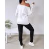 image:imageCHICME Women Tracksuit Fall 2 piece Outfits Off The Shoulder Long Sleeve Tops and Pants Set Travel OutfitsBlack