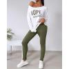 image:imageCHICME Women Tracksuit Fall 2 piece Outfits Off The Shoulder Long Sleeve Tops and Pants Set Travel OutfitsGreen