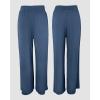 image:imageCHICME Womens 2 Piece Lounge Set U Neck Ribbed Knit Tank Top Pj Loungewear Casual Wide Leg Pants Comfy Matching SetsAblue