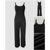 image:imageCHICME Womens 2 Piece Lounge Set U Neck Ribbed Knit Tank Top Pj Loungewear Casual Wide Leg Pants Comfy Matching SetsBlack