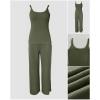 image:imageCHICME Womens 2 Piece Lounge Set U Neck Ribbed Knit Tank Top Pj Loungewear Casual Wide Leg Pants Comfy Matching SetsCarmy Green