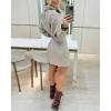 image:imageCHICME Womens 2 Piece Outfits High Neck Batwing Sleeve Sweater and Casual Slim Fit Skirt Set Fall Winter Sweater SetAgray