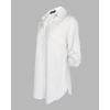 image:imageCHICME Womens Button Down Shirt Collared V Neck Long Sleeve Slit Side Long Blouse Top with Curved HemAwhite