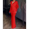 image:imageCHICME Womens Cowl Neck Ruched Slim Fit Maxi Dress Long Sleeve Backless Evening Wedding Guest Bodycon DressRed