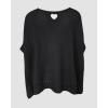 image:imageCHICME Womens Knit Tops 34 Batwing Sleeve Tops for Women HollowOut Pattern Edges Crochet Top Casual Pullover SweatersBlack
