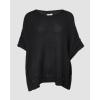 image:imageCHICME Womens Knit Tops 34 Batwing Sleeve Tops for Women HollowOut Pattern Edges Crochet Top Casual Pullover SweatersBlack