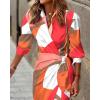 image:imageCHICME Womens Long Sleeve Midi Dress Casual Wrap Tied Detail Shirt Dresses Floral Print Fall Long DressAmulticolor