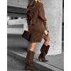 image:imageCHICME Womens Long Sleeve Sweatshirt Dress Side Zipper Slit Casual Pullover Fall Mini DressAcoffee