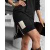 image:imageCHICME Womens Long Sleeve Sweatshirt Dress Side Zipper Slit Casual Pullover Fall Mini DressBlack