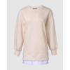 image:imageCHICME Womens Long Sleeve Zipper Slit Oversized Sweatshirt Casual Pullover Zipper Hoodies Fall ClothesApricot