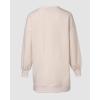 image:imageCHICME Womens Long Sleeve Zipper Slit Oversized Sweatshirt Casual Pullover Zipper Hoodies Fall ClothesApricot
