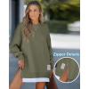 image:imageCHICME Womens Long Sleeve Zipper Slit Oversized Sweatshirt Casual Pullover Zipper Hoodies Fall ClothesBarmy Green
