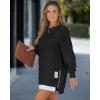 image:imageCHICME Womens Long Sleeve Zipper Slit Oversized Sweatshirt Casual Pullover Zipper Hoodies Fall ClothesGblack