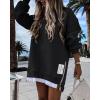 image:imageCHICME Womens Long Sleeve Zipper Slit Oversized Sweatshirt Casual Pullover Zipper Hoodies Fall ClothesGblack