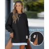 image:imageCHICME Womens Long Sleeve Zipper Slit Oversized Sweatshirt Casual Pullover Zipper Hoodies Fall ClothesGblack