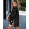 image:imageCHICME Womens Long Sleeve Zipper Slit Oversized Sweatshirt Casual Pullover Zipper Hoodies Fall ClothesGblack