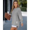 image:imageCHICME Womens Long Sleeve Zipper Slit Oversized Sweatshirt Casual Pullover Zipper Hoodies Fall ClothesGray