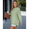 image:imageCHICME Womens Long Sleeve Zipper Slit Oversized Sweatshirt Casual Pullover Zipper Hoodies Fall ClothesGreen