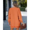image:imageCHICME Womens Long Sleeve Zipper Slit Oversized Sweatshirt Casual Pullover Zipper Hoodies Fall ClothesOrange