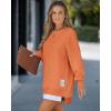 image:imageCHICME Womens Long Sleeve Zipper Slit Oversized Sweatshirt Casual Pullover Zipper Hoodies Fall ClothesOrange