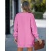 image:imageCHICME Womens Long Sleeve Zipper Slit Oversized Sweatshirt Casual Pullover Zipper Hoodies Fall ClothesPink