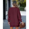 image:imageCHICME Womens Long Sleeve Zipper Slit Oversized Sweatshirt Casual Pullover Zipper Hoodies Fall ClothesWine Red
