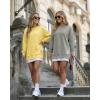image:imageCHICME Womens Long Sleeve Zipper Slit Oversized Sweatshirt Casual Pullover Zipper Hoodies Fall ClothesYellow